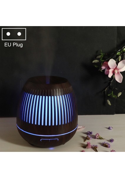 400ML Hollow-Out LED Nemlendirici Ahşap Tahıl Hava Temizleme Cihazı Aromaterapi Makinesi Renkli LED Işık Ile Otomatik Alkol Püskürtücü, Fiş Özellikler:ab Fişi (Koyu Kahverengi) (Yurt Dışından)