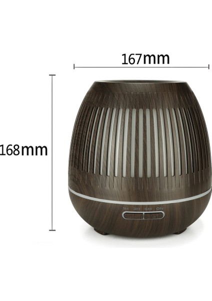 400ML Hollow-Out LED Nemlendirici Ahşap Tahıl Hava Temizleme Cihazı Aromaterapi Makinesi Renkli LED Işık Ile Otomatik Alkol Püskürtücü, Fiş Özellikler:ab Fişi (Koyu Kahverengi) (Yurt Dışından)