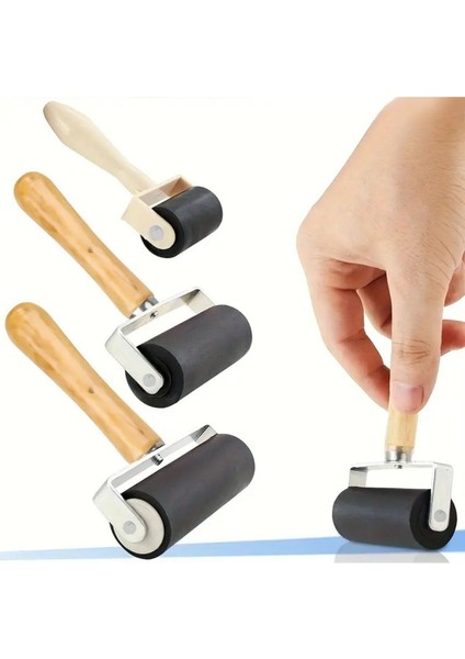 Kauçuk Silindir 3'lü Set-Silikon Baskı Rulosu, Baskı Silindiri, Kauçuk Rulo, Baskı, Duvar Kağıdı