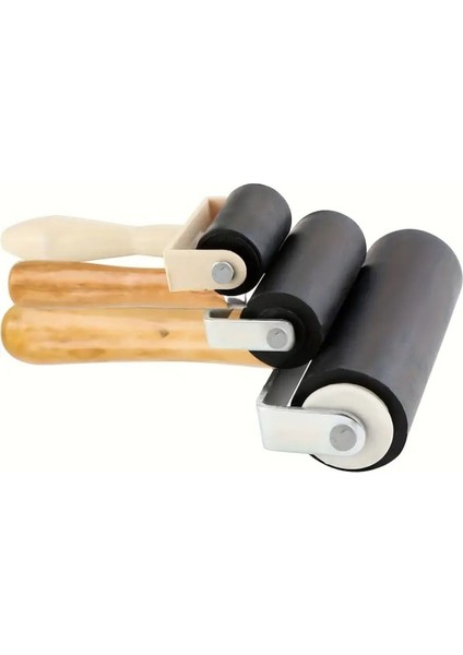 Kauçuk Silindir 3'lü Set-Silikon Baskı Rulosu, Baskı Silindiri, Kauçuk Rulo, Baskı, Duvar Kağıdı