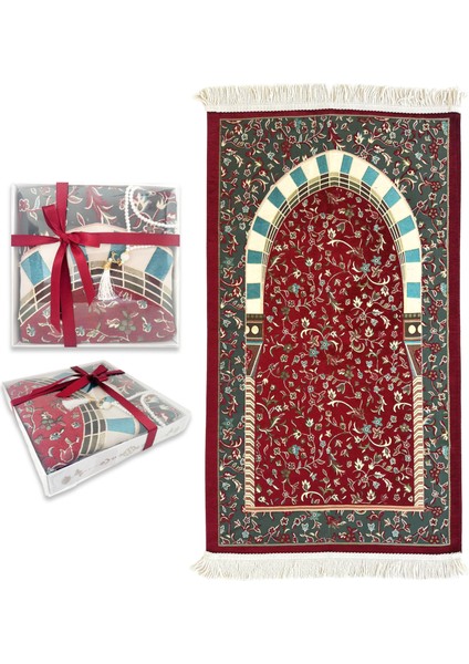 Arabic Mescid-I Nebevi Ravza Şönil Seccade Set