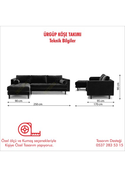 Ürgüp Lacivert Modern L Köşe Koltuk Takımı Sol Köşe Uzanmalı Köşe Koltuk Pati Dostu Kumaş Yumuşak Uzun Ömürlü Sünger Kişiselleştirilebilir Ölçü indirimleri
