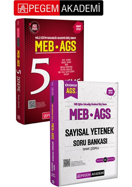 Pegem Akademi 2025 Meb-Ags Tamamı Çözümlü 5 Deneme + Meb Ags Kim