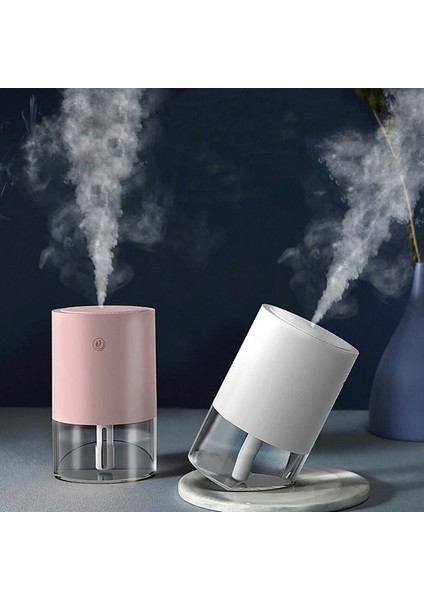 350ML Ultrasonik Hava Nemlendirici Mini Açı Ayarı Araba Hava Temizleme Cihazı, Özellik: USB Fişi Pembe (Yurt Dışından)