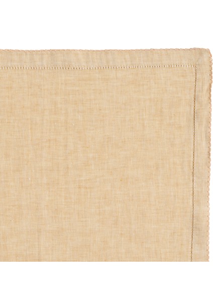 Nilüfer Nakışlı Kroşetalı Keten %100 Keten Peçete 45x45 Cm Bej modelleri