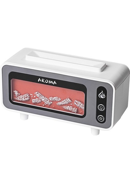200 ml Şömine Alev Aromaterapi Hava Nemlendirici USB Renkli Gece Lambası Uçucu Yağ Difüzörü (Beyaz) (Yurt Dışından)