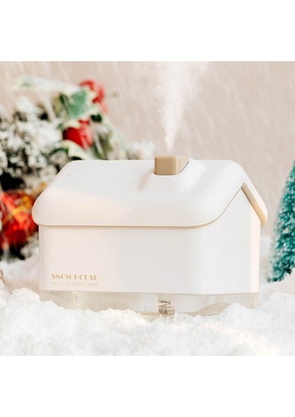 QB2020-008-G1 Mini Kar Evi Hava Nemlendirici USB Yatak Odası Noel Nemlendirici (Beyaz) (Yurt Dışından)