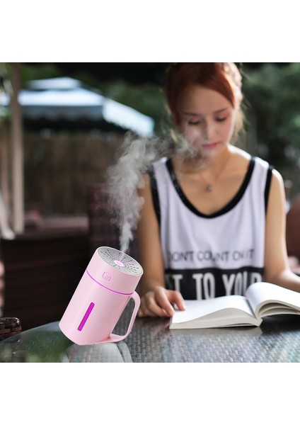 Ml-S2 Su Bardağı Şekli Akıllı Sessiz LED Gece Lambası Atomize Nemlendirici Hava Nemlendirme Makinesi (Pembe) (Yurt Dışından)