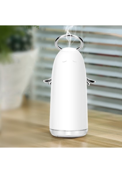 Tshm0 Mini Angel Atomize Nemlendirici, Renkli Gece Işıkları, Su Tankı Kapasitesi: 230ML(GÜMÜŞ) (Yurt Dışından)