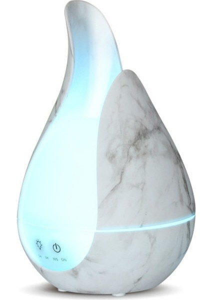 200ML Ultrason Hava Nemlendirici Aroma Esansiyel Yağı Difüzörü 7 Renk LED Gece Lambası Serin Mist Maker, Fiş Tipi: Ab Fişi (Mermer Taban) (Yurt Dışından)