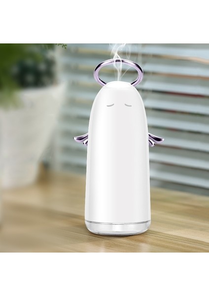Tshm0 Renkli Gece Işıklı Mini Angel Atomize Nemlendirici, Su Tankı Kapasitesi: 230ML(PEMBE) (Yurt Dışından)