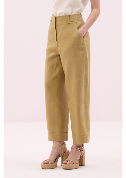 Keten Double Paça Pantolon Olive Y2512027_027 modelleri