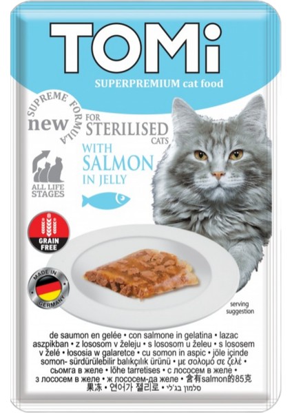 Pouch Tahılsız Somonlu Kısırlaştırılmış Yetişkin Kedi Konservesi 85GR - 6 Adet