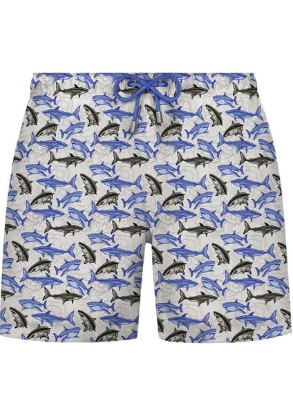 Erkek Şort Köpek Balığı-Beyaz 22701