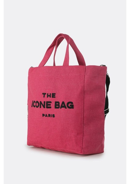 Fuşya The Icone Bag Paris Işlemeli Tote Kadın Kol Çantası Ve Omuz Çantası fırsatları