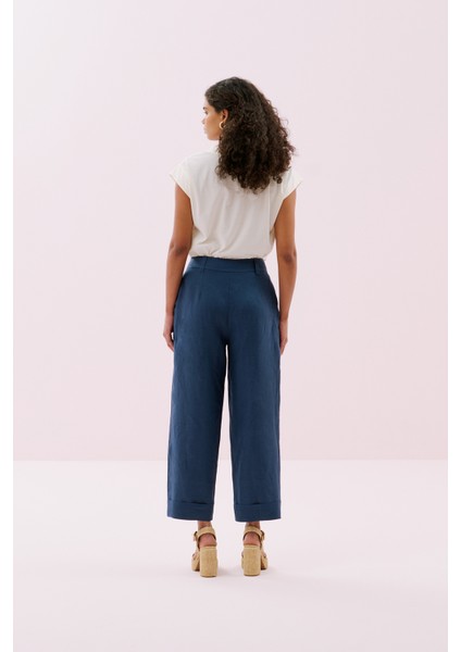 Keten Double Paça Pantolon Lacivert Y2512027_015