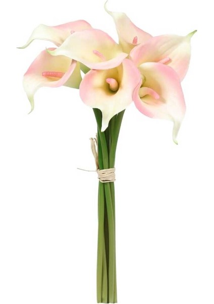 Yapay Calla Galla Gala Çiçeği Beyaz - Pembe 35 cm .
