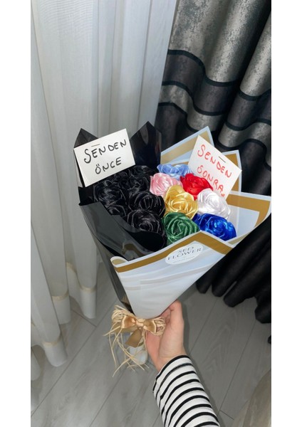 Kurdele El Yapımı Gül Buketi