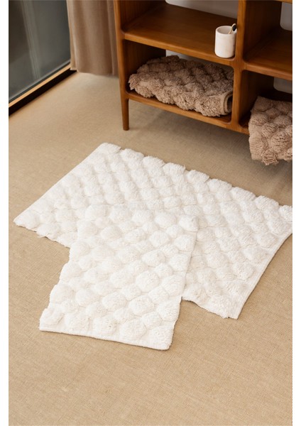 Mellow 2’li Takım Banyo Paspası %100 Pamuk 40X60 + 60X90 Ekru