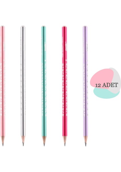 Junior Glow Hb Pastel Yuvarlak Kurşun Kalem 12 Adet (130105)