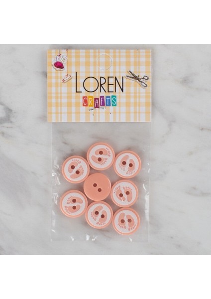 Loren Crafts Yavruağzı 8 Li Ayak Izi Düğme - 434