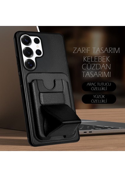 Samsung S24 Ultra Standlı ve Cüzdanlı Kılıf Mtl Aksesuar