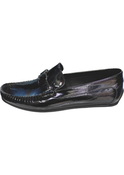 Büyük Numara Siyah Rugan Ayakkabı