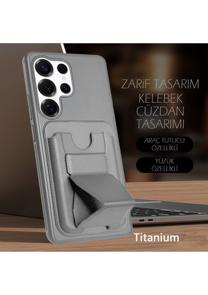 Samsung S24 Ultra Standlı ve Cüzdanlı Kılıf Mtl Aksesuar