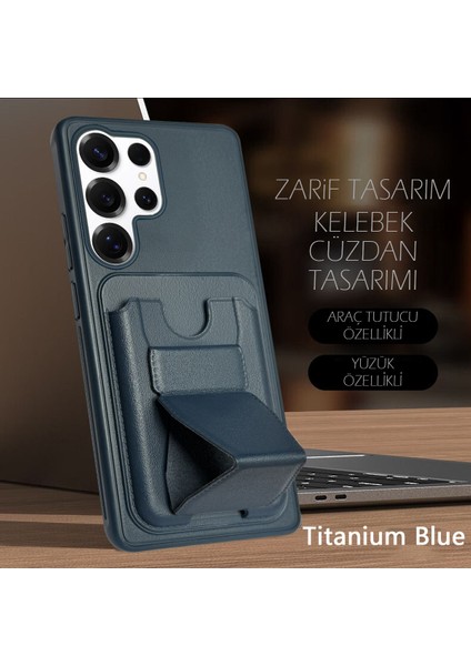 Samsung S24 Ultra Standlı ve Cüzdanlı Kılıf Mtl Aksesuar