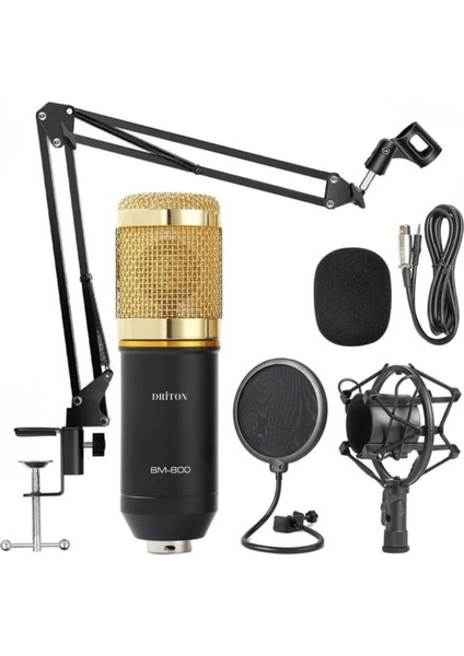 BM-800 Sari Condenser Yayinci Mi̇krofon Seti̇