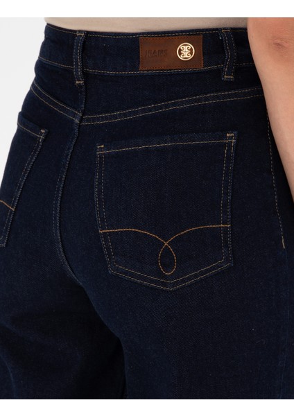 Kadın Koyu Indigo Balloon Jean Pantolon 50301287-VR089