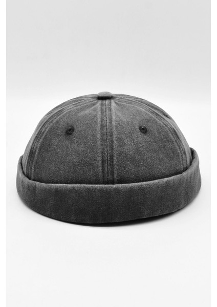 Vintage Retro Siyah Eskitme Pamuk Cap Docker Şapka