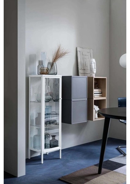 Cam Vitrin 3 Raflı Kapaklı Vitrin Dolap 34 x 30 x 116 cm Beyaz BD038 modelleri