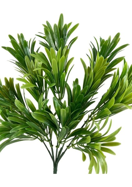Yapay Çiçek Yeşil Renk Podocarpus Demeti 7dal 48 Çiçek Garnitür Aradal Dekoratif Yapay Bitki modelleri