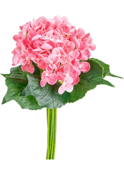 Yapay Çiçek Islak Dokulu Ortanca Buket Pembe 26 cm .