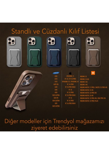 Samsung S25 Standlı ve Cüzdanlı Kılıf Mtl Aksesuar