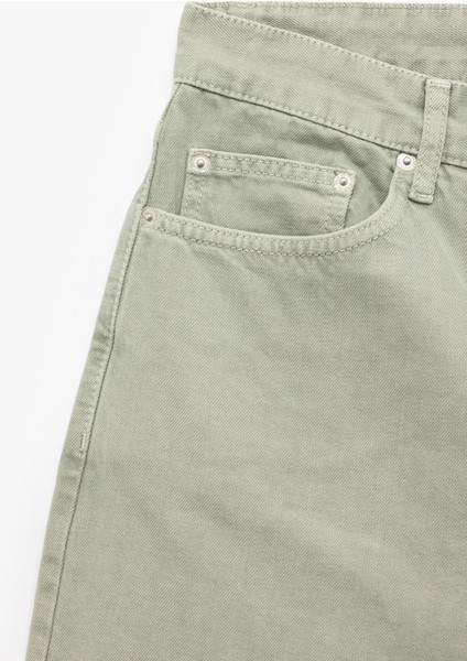 Normal Bel Pamuklu Cep Detaylı Bermuda Loose Fit Jean Şort