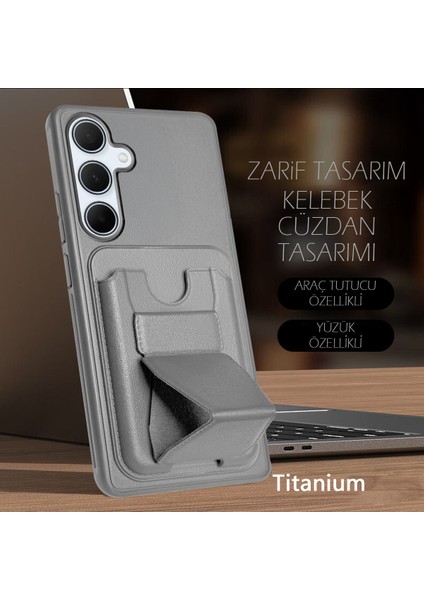 Samsung S25 Standlı ve Cüzdanlı Kılıf Mtl Aksesuar