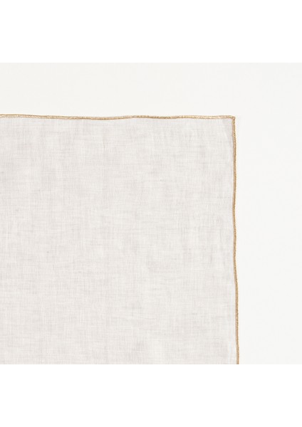 Nilüfer Overloklu Keten %100 Keten Peçete 40x40 Cm Bej