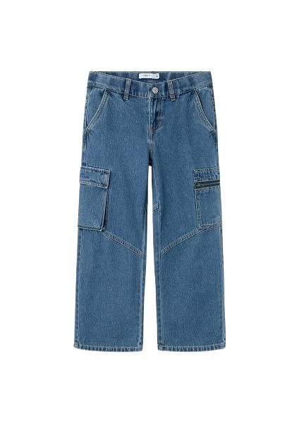 Kız Çocuk Geniş Paça Kot Pantolon