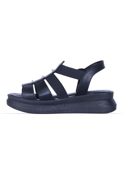 Moda Ayakkabı 838 Siyah Ortapedi Yazlık Düz Sandalet Ayakkabı modelleri