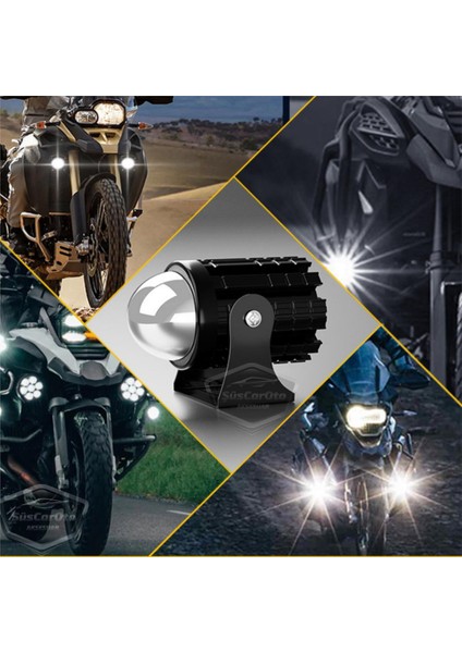 Motosiklet Mini Sis Farı Çift Renk Sarı-Beyaz Aç Kapa Düğmeli Scooter Araç Off Road LED Lamba 8V-80V Projektör Metal Kasa Arazi Çalışma Lambası 2 Adet Set