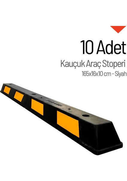 Kauçuk Araç Durdurucu 165X16X10 cm – 10'lu Set