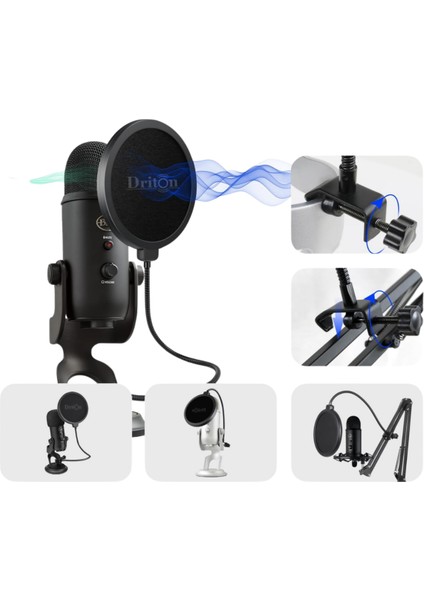 Ds-08 Çift Katman Yayıncı Mikrofon Pop Filtre