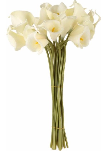 Yapay Çiçek Islak Gala Gerçeksi Eva Malzeme Cala Flower 8li Krem