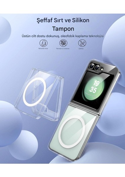 Samsung Z Flip 5 Şeffaf Magsafe Kılıf Mtl Aksesuar modelleri