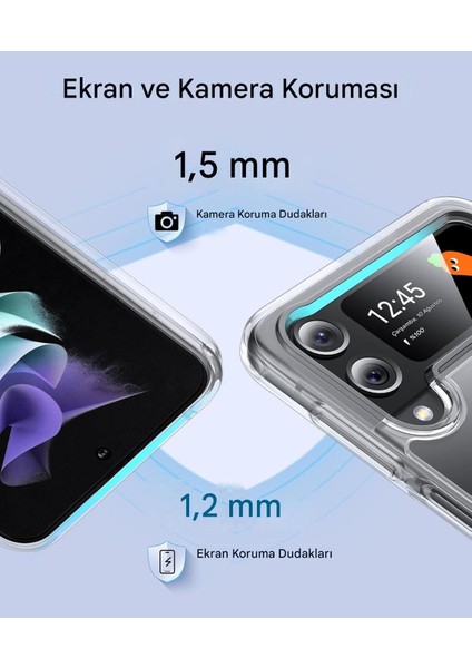Samsung Z Flip 4 Şeffaf Magsafe Kılıf Mtl Aksesuar
