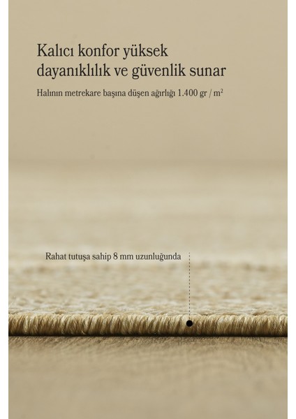 Iskandinav Tasarım Bej Elit Bukleli Sisal Halı Salon Oturma Odası Dış Mekan Halısı Dayanıklı