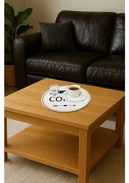 Ahşap Mdf Kahve Sunum Tepsisi M20 3'lü Set
