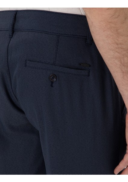 Erkek Lacivert Slim Fit Beli Lastikli Kanvas Pantolon 50308092-VR033